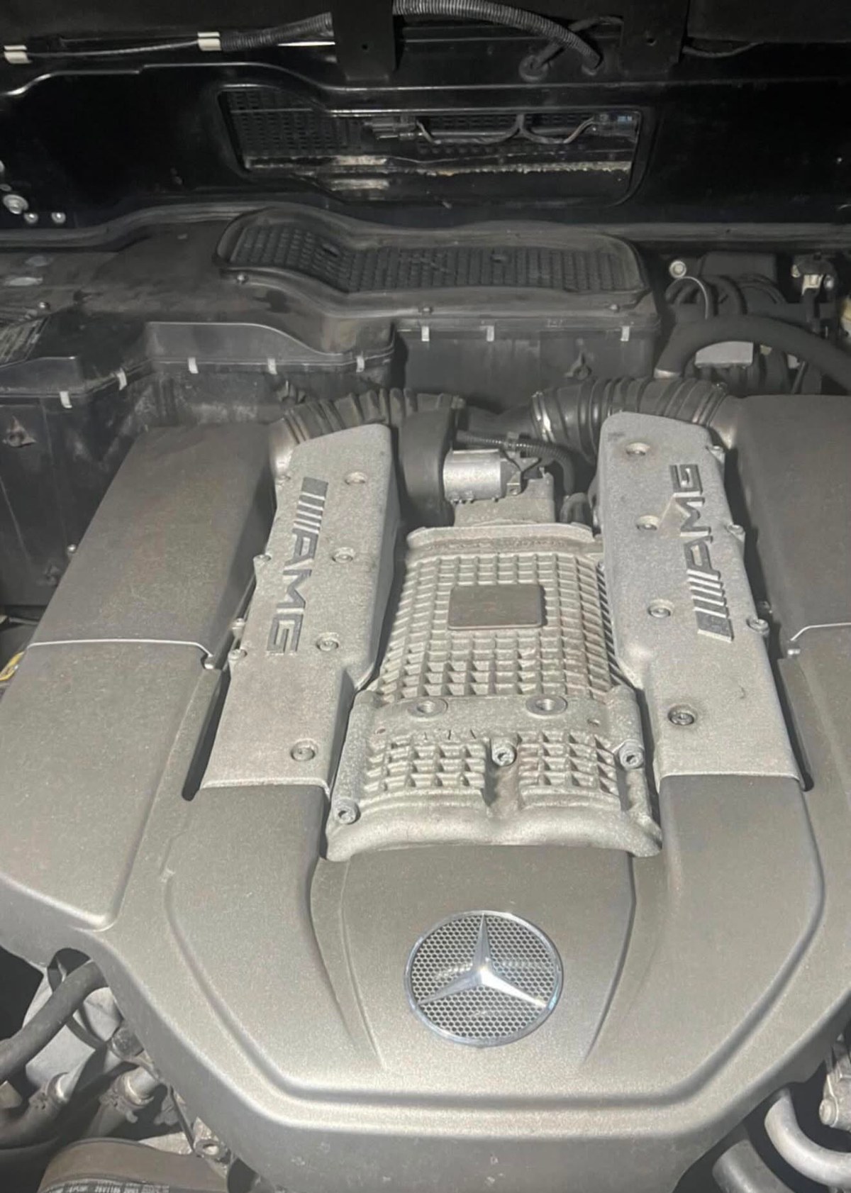 A Mercedes-AMG performance engine bay at BMW Experts LLC